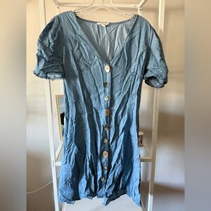 Mine Chambray V-Neck Dress